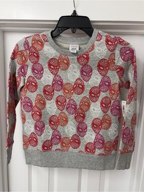 Marvel Kids Gray Sweatshirt with Red, Orange & Pink Spider Logos